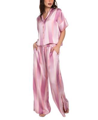 Midnight Bakery - Women's Emberly Striped Satin Pajama Set