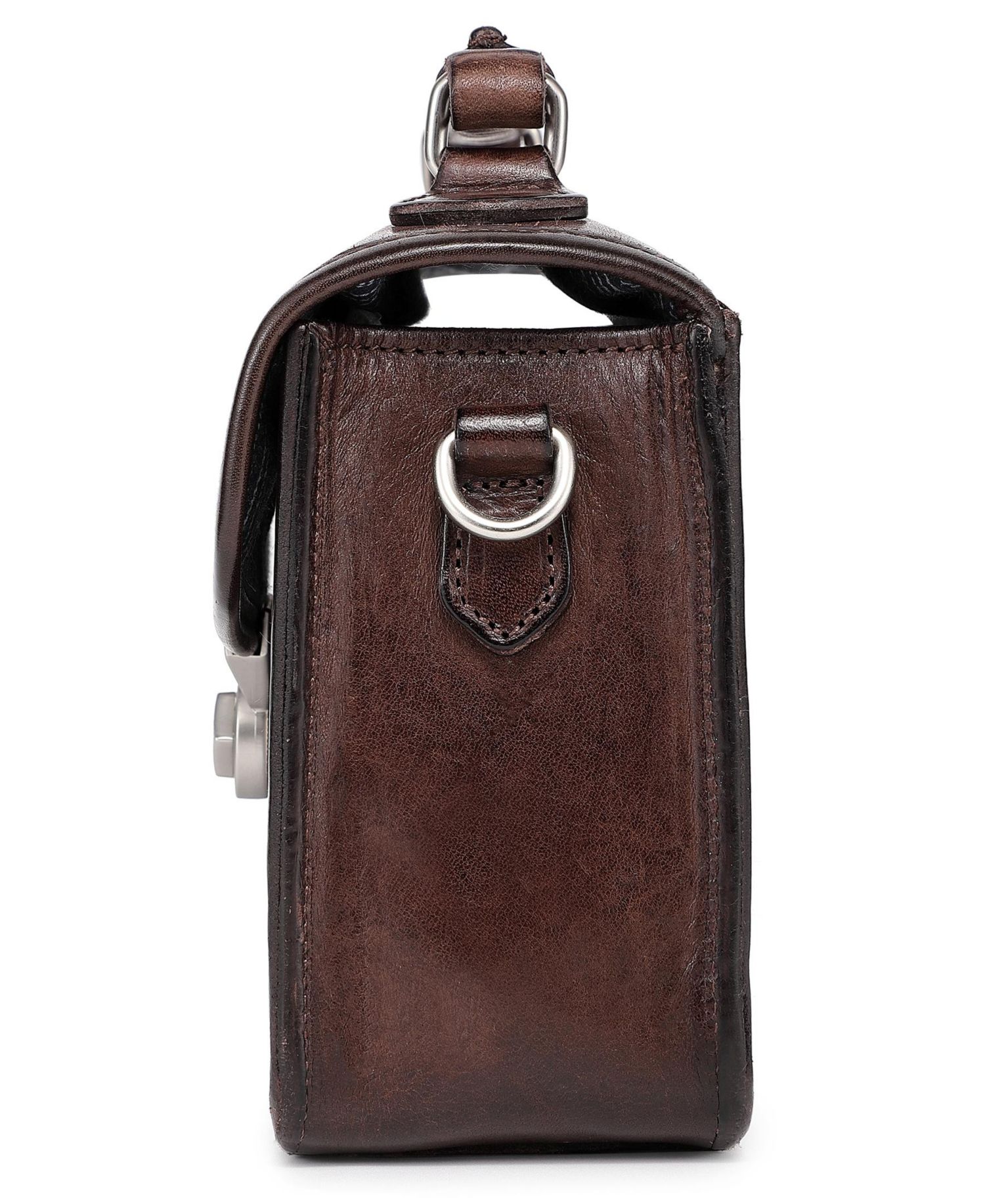 Laurel Mini Leather Convertible Pushlock Crossbody Bag