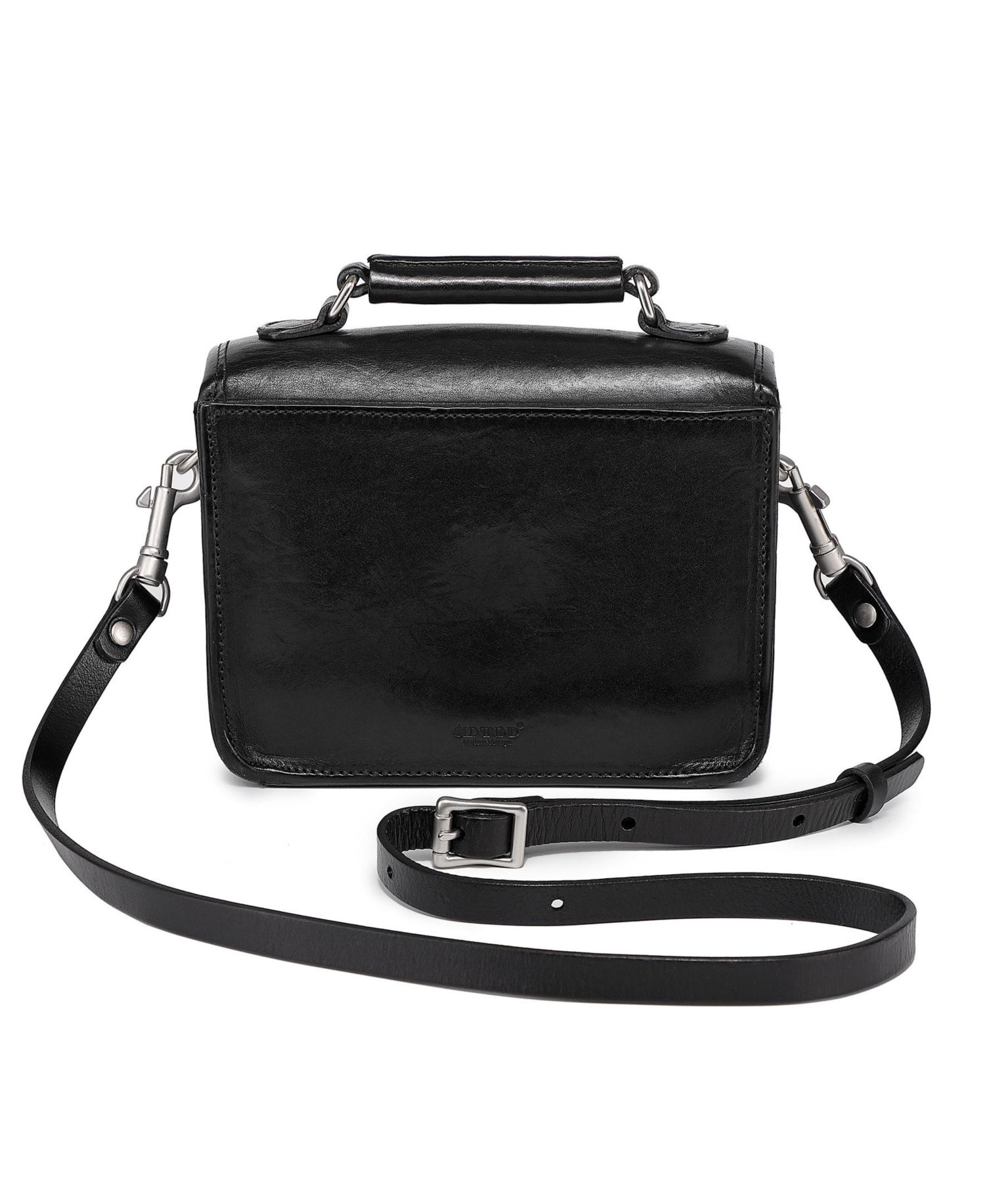 Laurel Mini Leather Convertible Pushlock Crossbody Bag