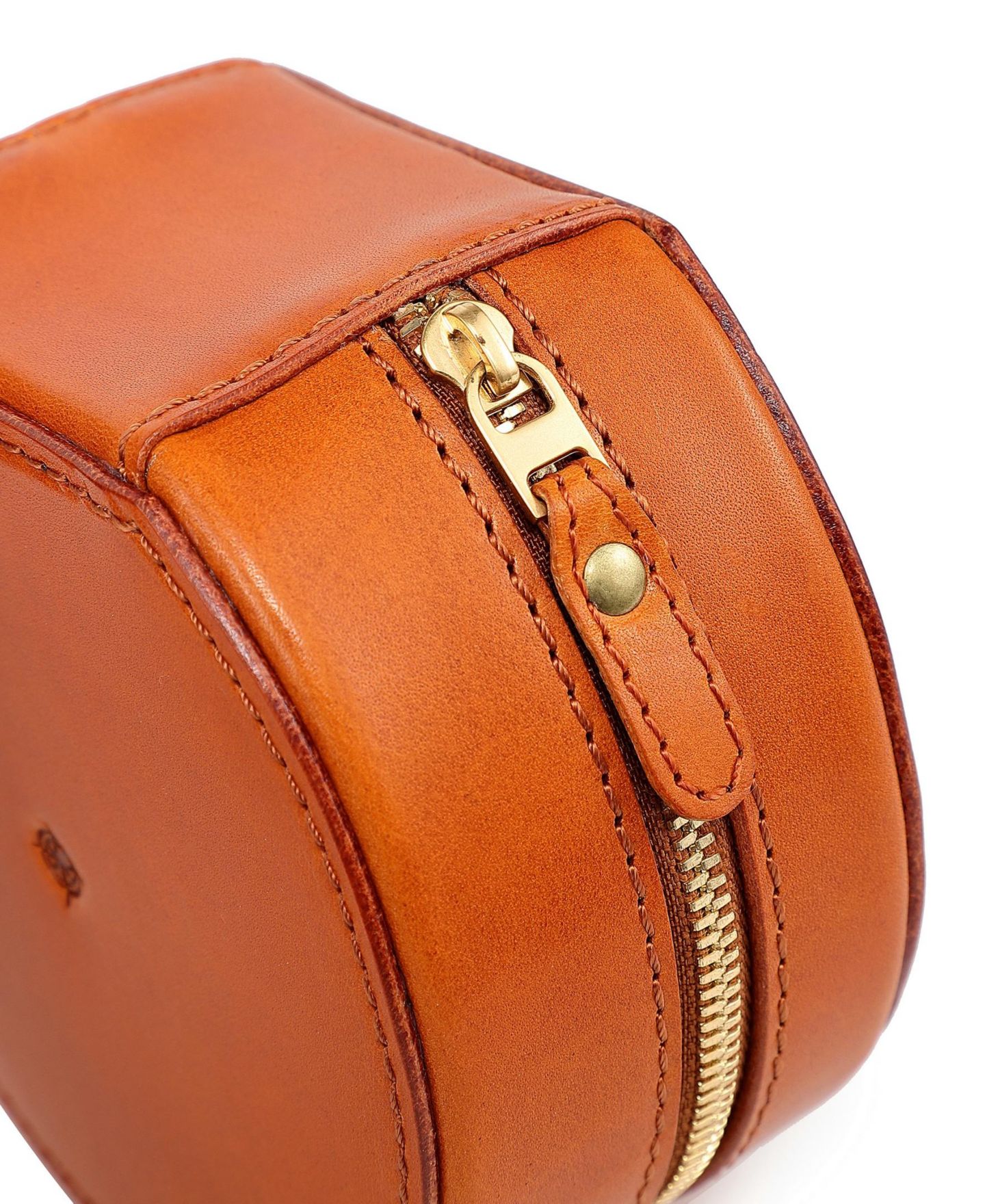 Женская сумка OLD TREND Leather Jewelry Box - Round, цвет: Карамельный — фото 7