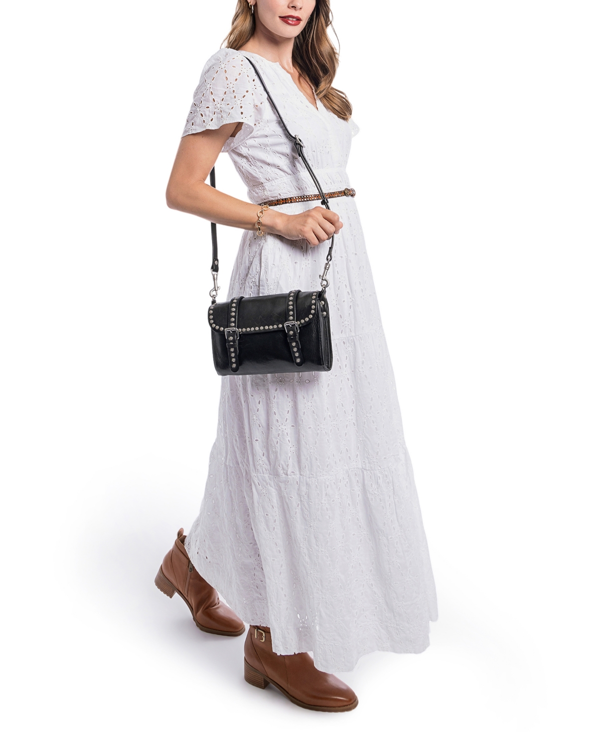 Old Trend Soul Stud Convertible Crossbody Bag In Black