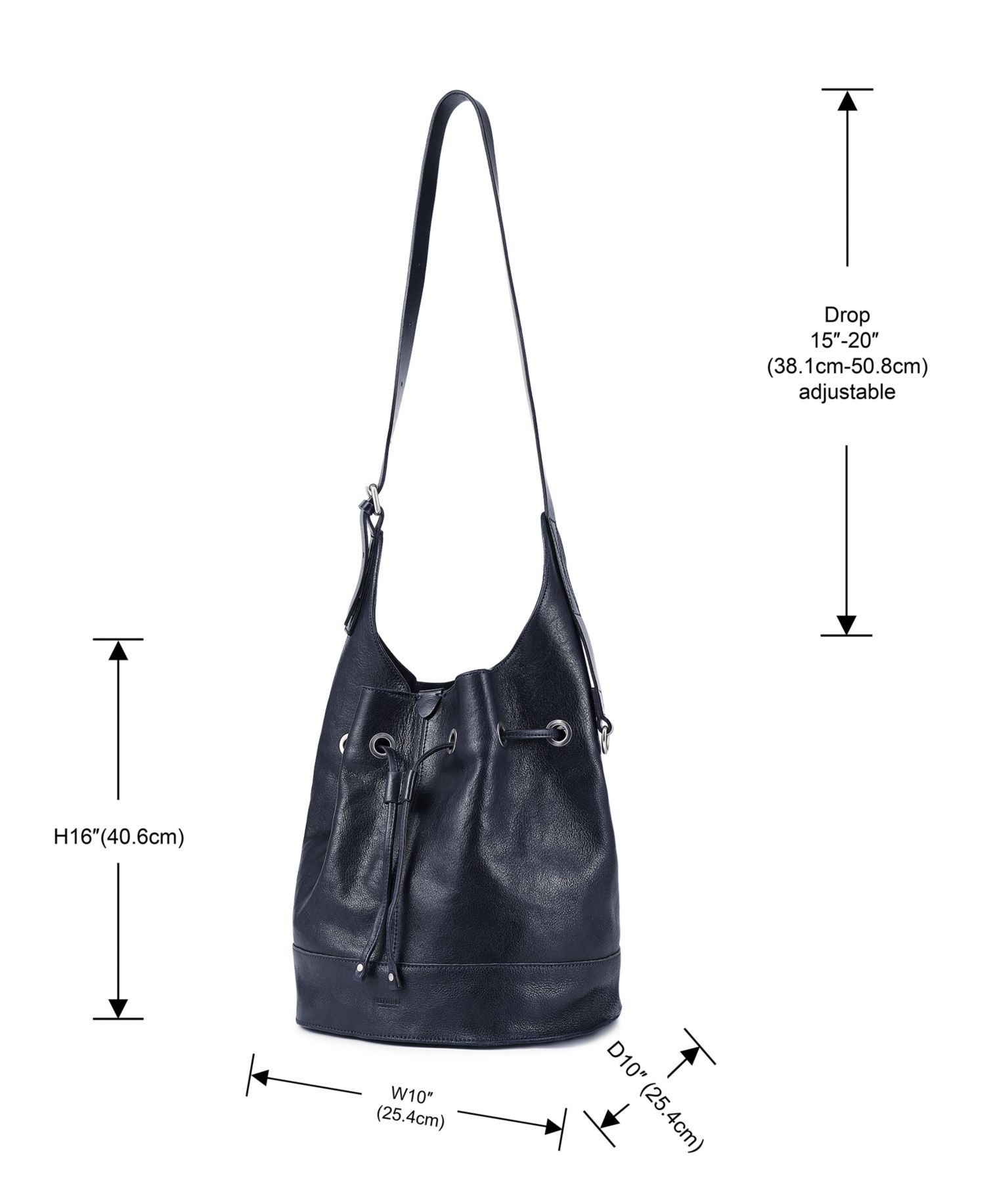 Lily Large Leather Shoulder Bucket Bag