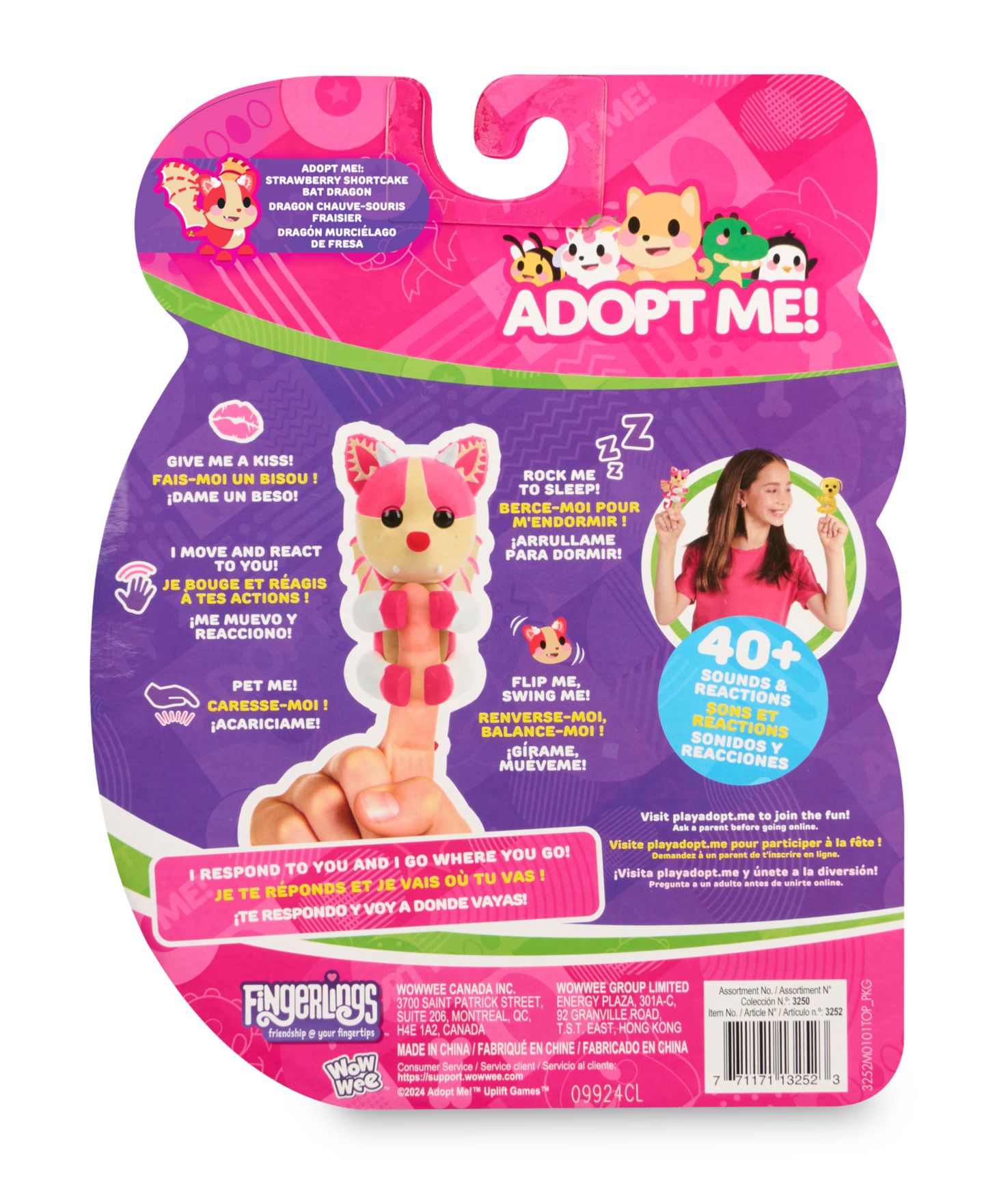 Детская игрушка Fingerlings X Adopt Me Strawberry Shortcake Bat Dragon — фото 3
