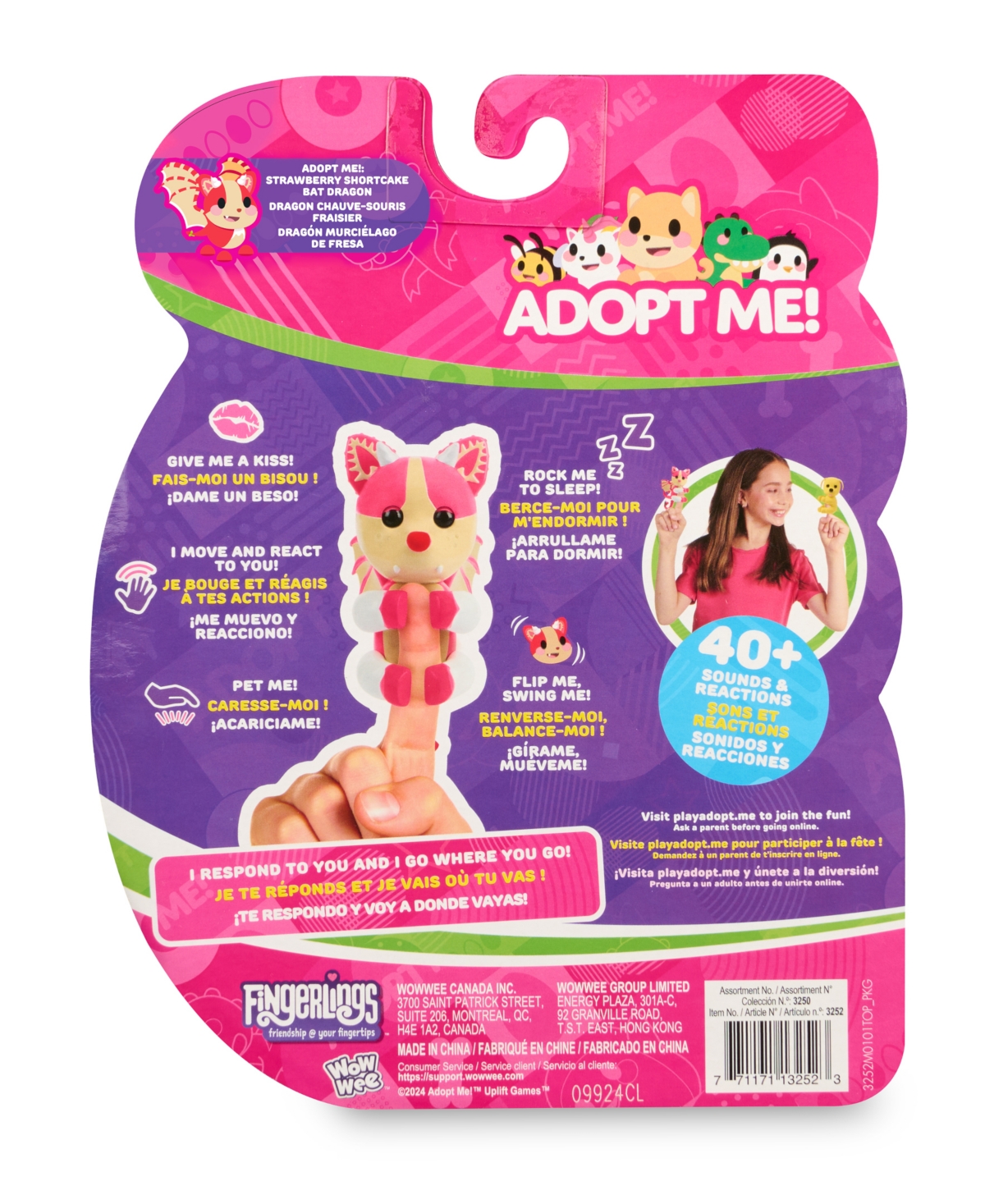 FINGERLINGS X ADOPT ME STRAWBERRY SHORTCAKE BAT DRAGON