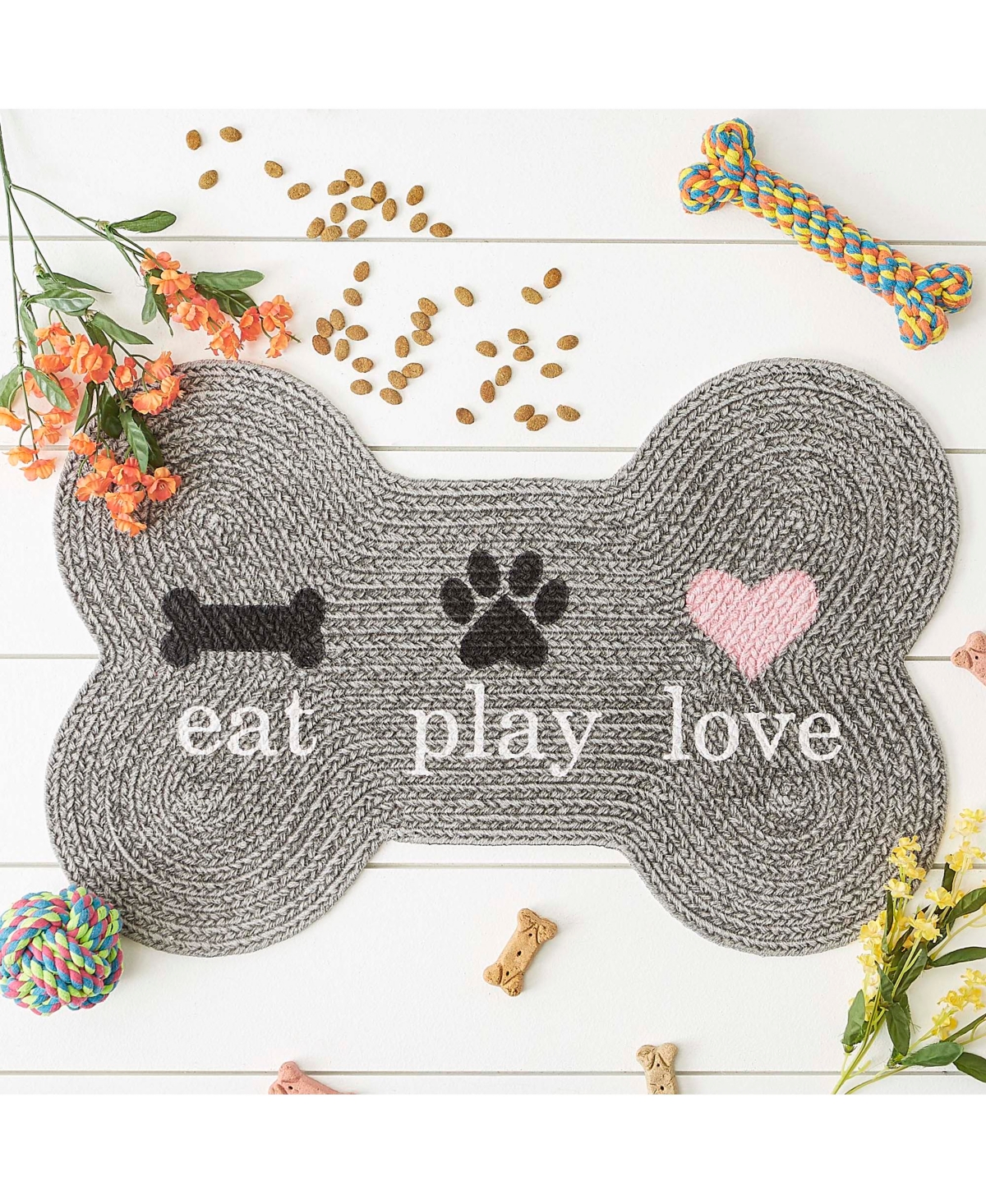 Bone Dry Pet Mat Shape Eat Play Love