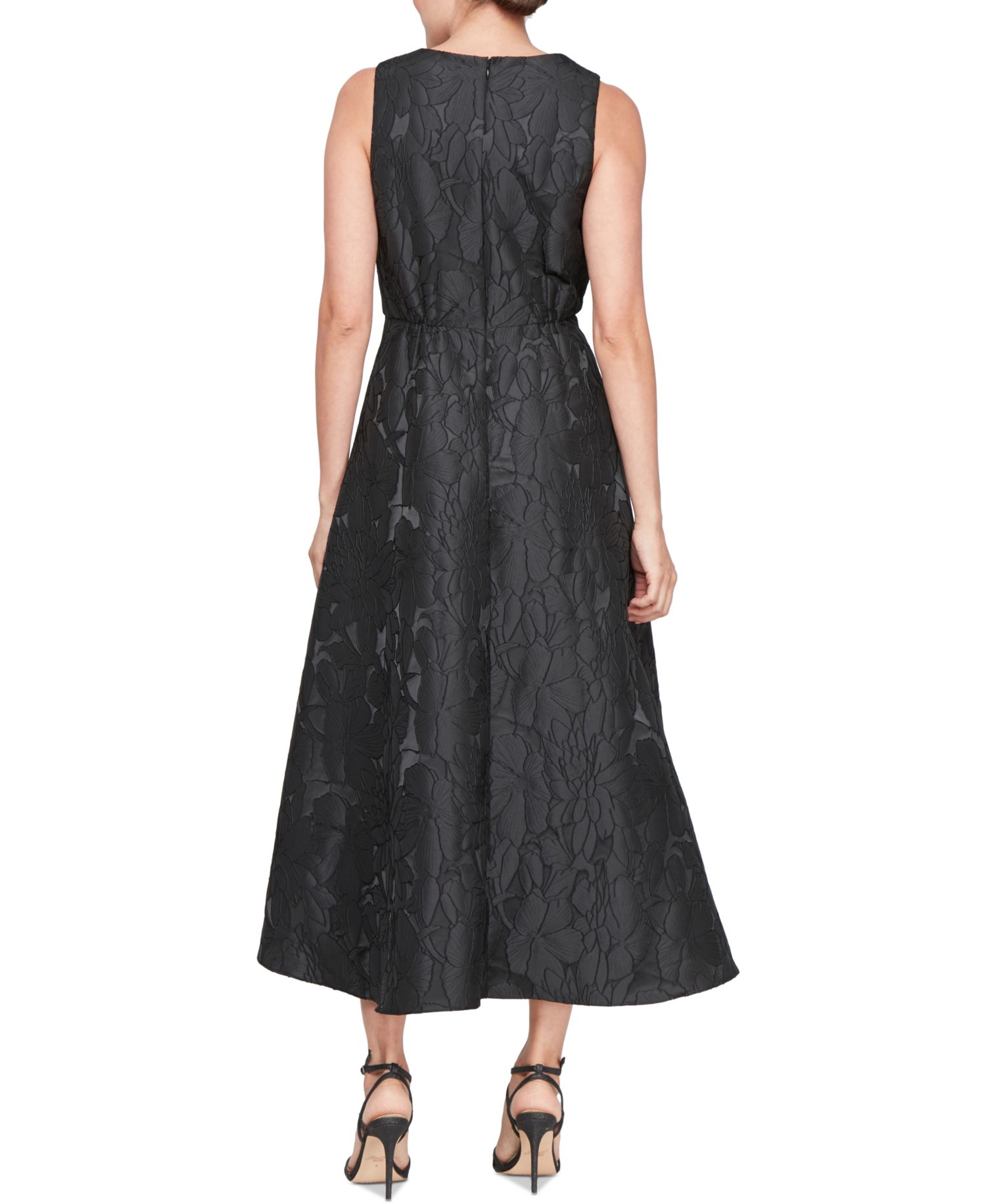 Women's Jacquard V-Neck High-Low Dress