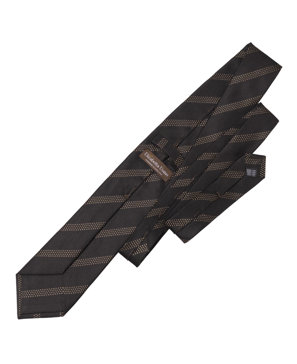 Milano - Silk Jacquard Tie for Men - Black and gold