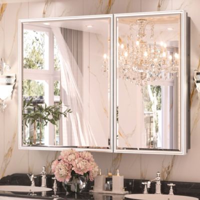 40'' W 30'' H Framed Medicine Cabinet with Mirror and 3 Adjustable Shelves