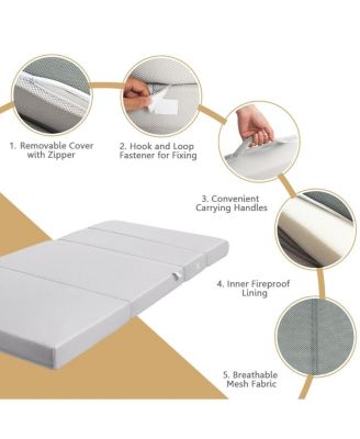 4 Inch Folding Sofa Bed Foam Mattress with Handles-Twin XL