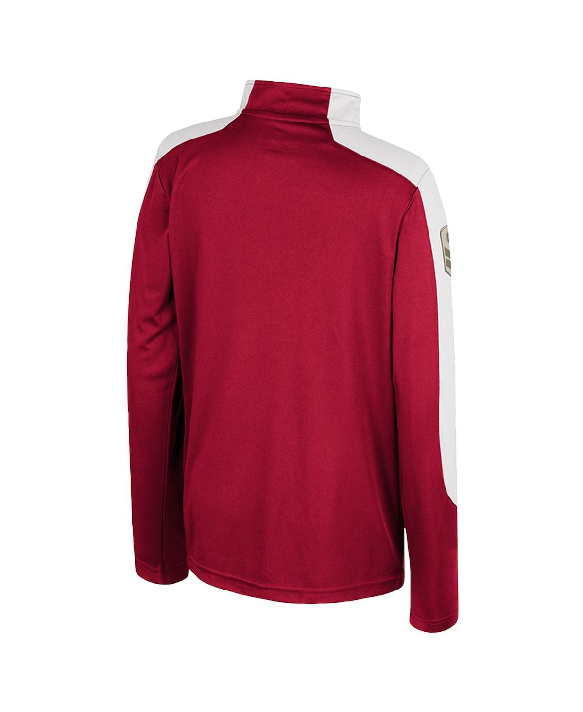 Colosseum Big Boys and GirlsOklahoma Sooners Oht Military Appreciation Cyclone Quarter-Zip Windshirt - Crimson