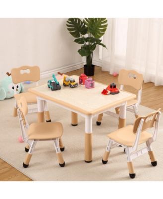 5-Pc HDPE Adjustable Graffiti Desktop Kids Activity Table Set