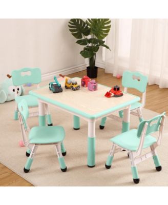 5-Pc HDPE Adjustable Graffiti Desktop Kids Activity Table Set