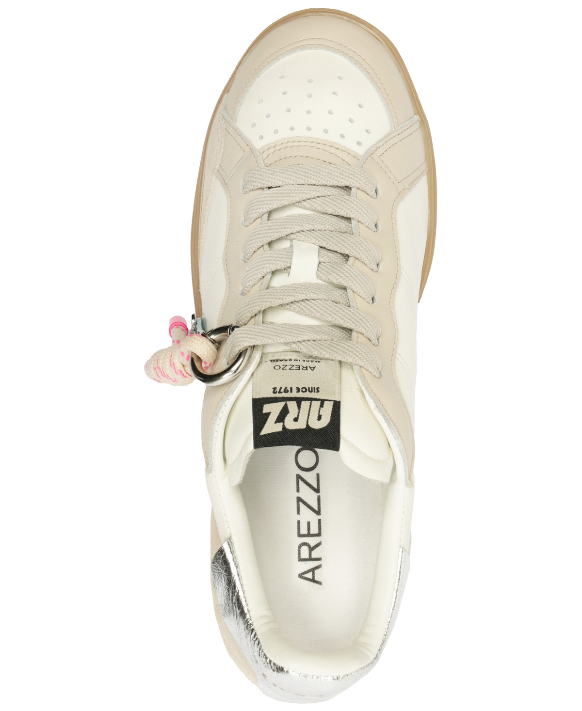 Arezzo Women's Millie Lace-up Sneakers With Charms In White Silver