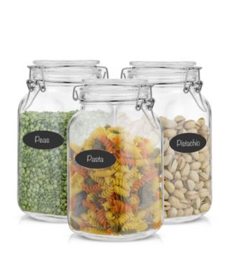 Airtight Set of 3 Glass Jars Storage Canister