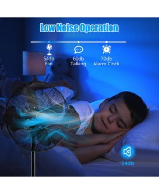 16 Inch Pedestal Standing Fan Oscillating Pedestal Fan with 3 Speeds and Adjustable Height