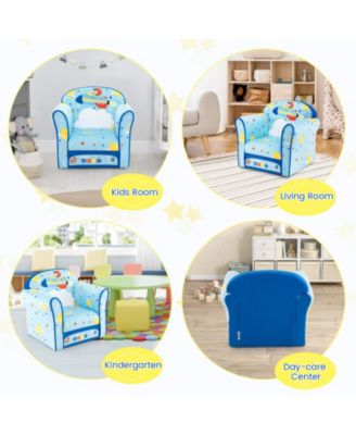 Toddlers Sofa Chair with Velvet Fabric Cover High Density Sponge Filling