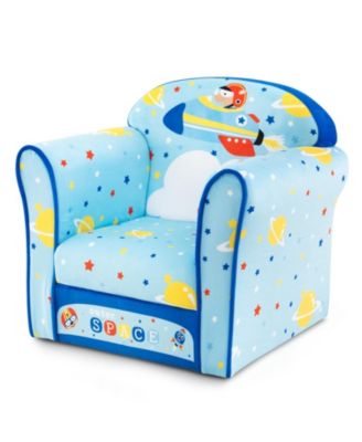 Toddlers Sofa Chair with Velvet Fabric Cover High Density Sponge Filling