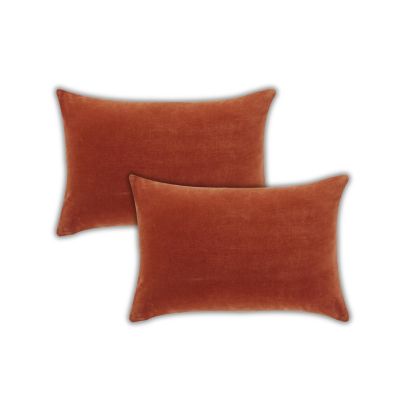 Stella Plush Velvet Lumbar Throw Pillow Covers, 14"x 20", Set of 2