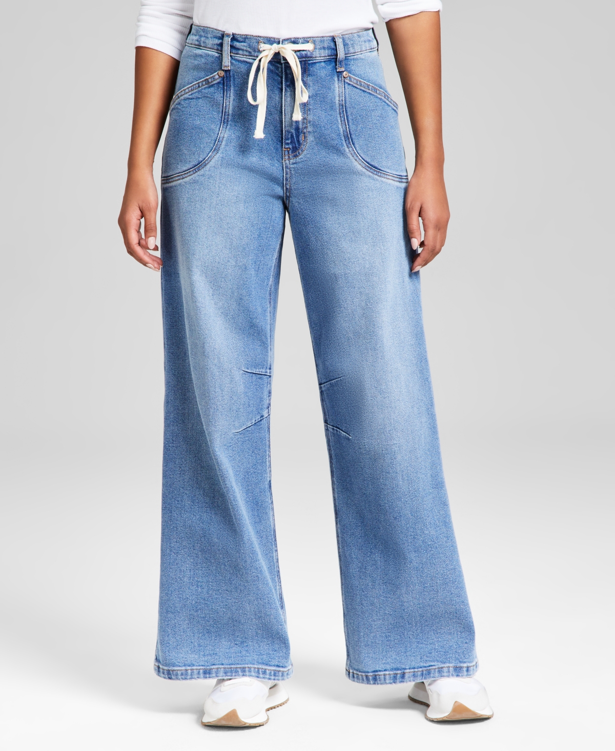 AND NOW THIS WOMEN'S HIGH-RISE WIDE-LEG DRAWSTRING DENIM JEANS, EXCLUSIVELY AT MACY'S 
