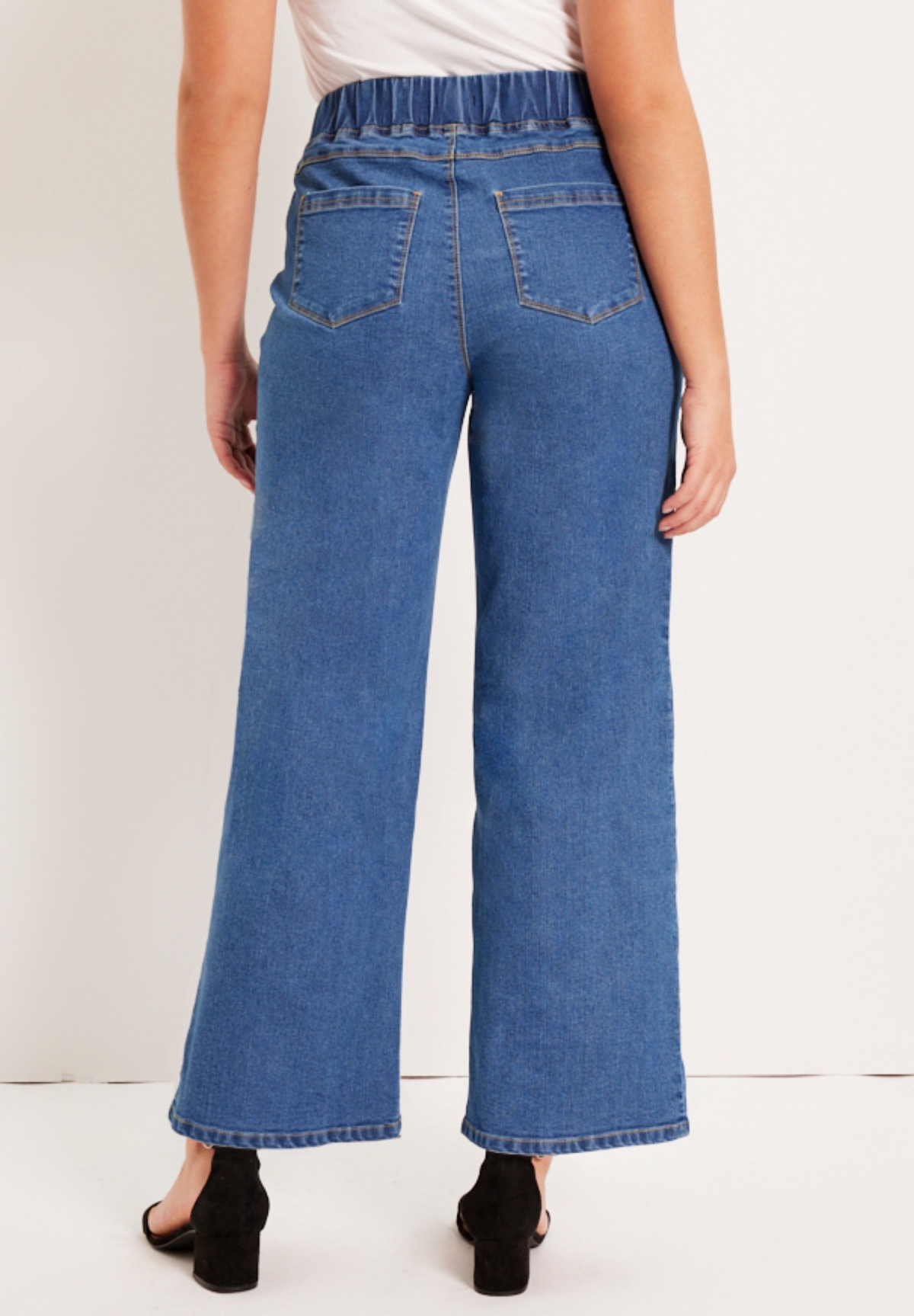 June + Vie Plus Size June + Vie Contour Denim Wide-Leg Jean
