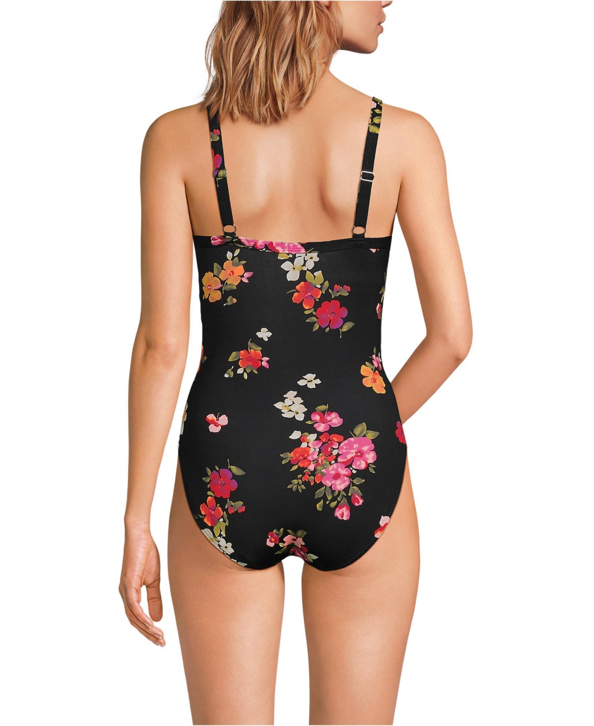 Lands' End Women's Sculpting Suit Draped One Piece Swimsuit