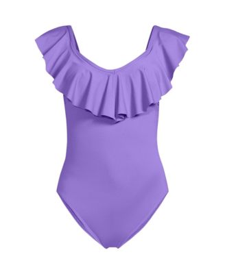 Women's Ruffle V-neck High Leg One Piece Swimsuit