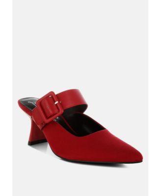 Womens Onagra Microfiber Pointy Slip-On Mules