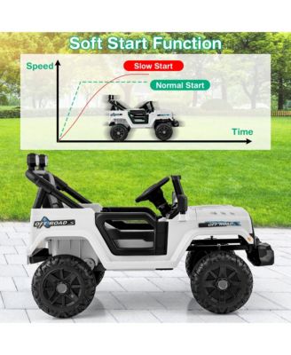 12V Kids Ride on Truck Car w/Remote Control Threaded Wheels 3 Speeds LED Lights