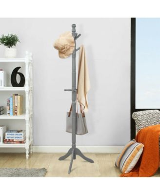 Entryway Height Adjustable Coat Stand with 9 Hooks