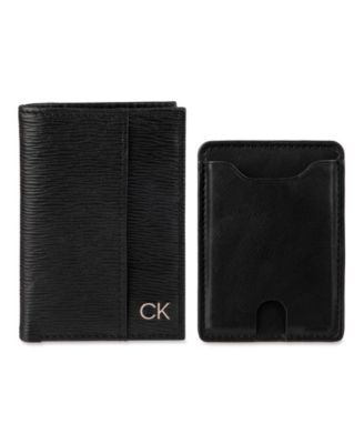 Calvin Klein Men s RFID Duofold Wallet and MagSafe Card Case Wallet Black Wallets