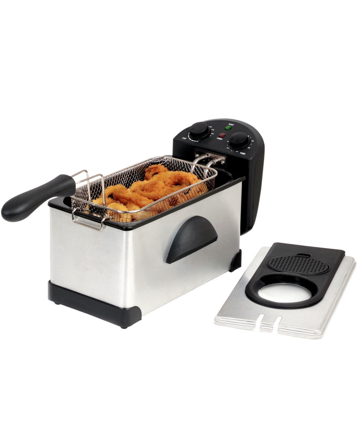 Megachef 3.17 Quart Stainless Steel Electric Deep Fryer With Timer In Silver