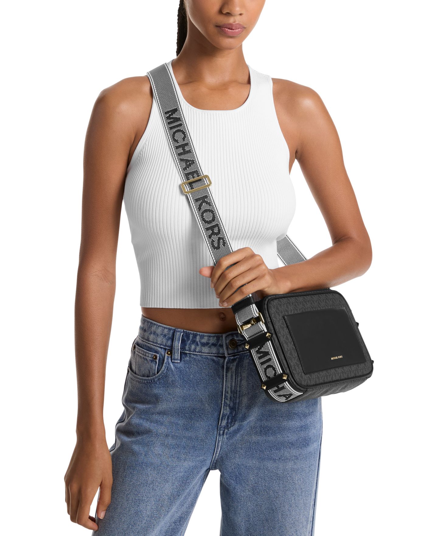 Женская сумка Michael Kors Maeve East West Pocket Crossbody, цвет: Чёрный — фото 2