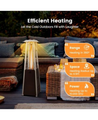 35'' Portable Tabletop Pyramid Patio Heater Steel Propane gas 10000 BTU