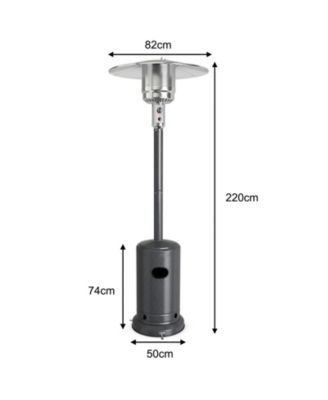 50000 BTU Stainless Steel Propane Patio Heater with Trip over Protection