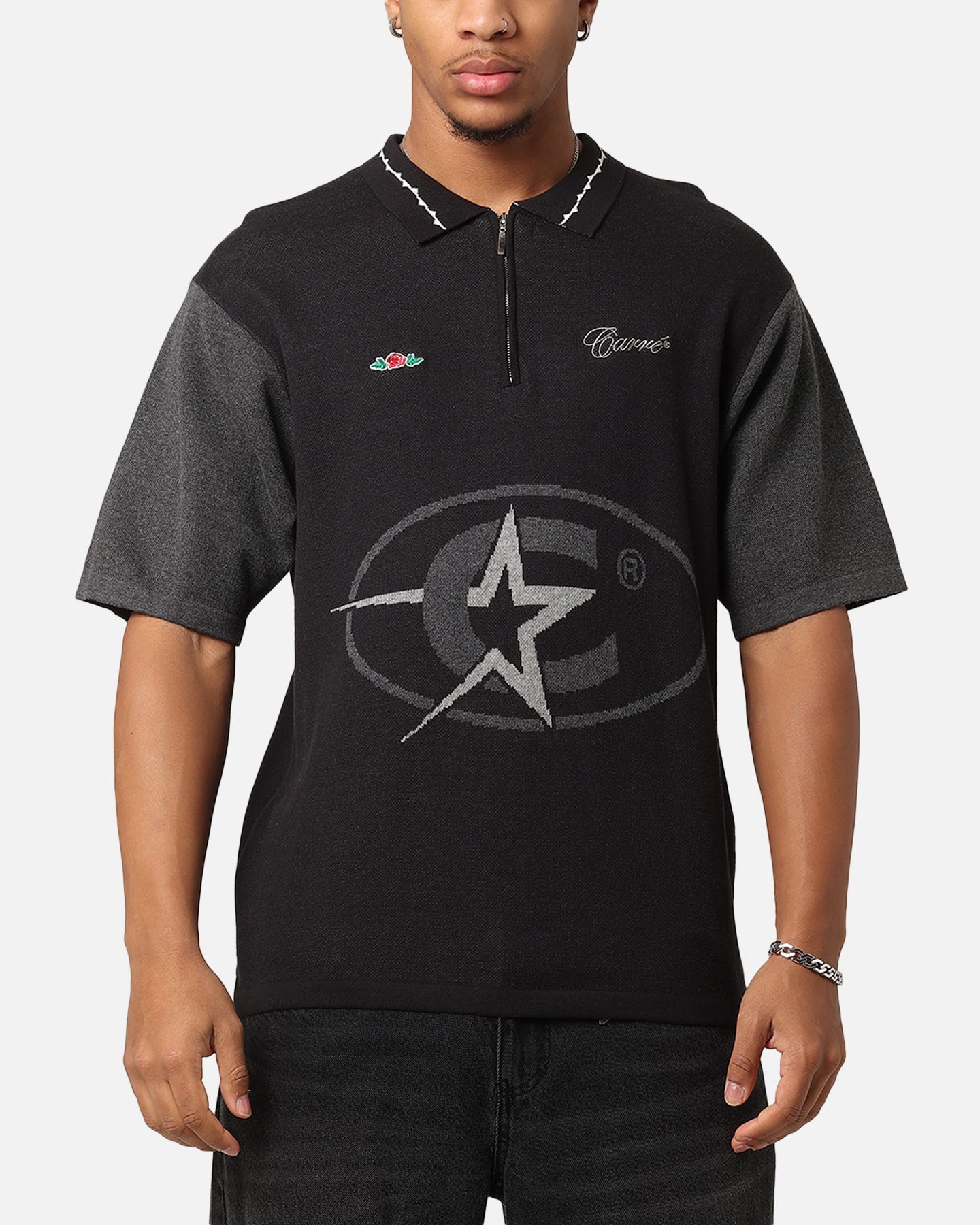 Мужское поло CARRE C-Superstar Knitted Polo Shirt, Black, XXLarge, цвет: Чёрный — фото 1
