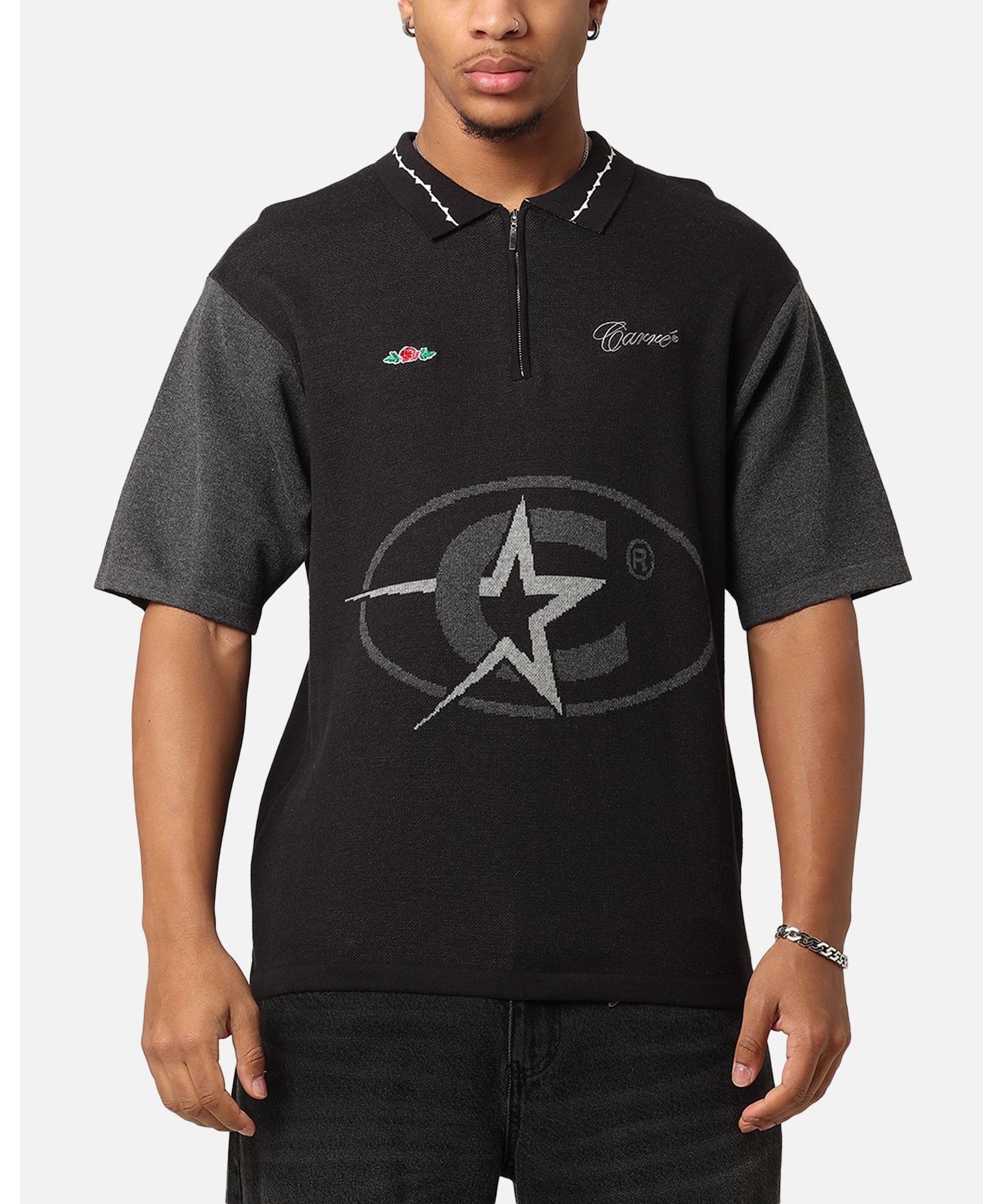 Men's C-Superstar Knitted Polo Shirt, Black, XXLarge