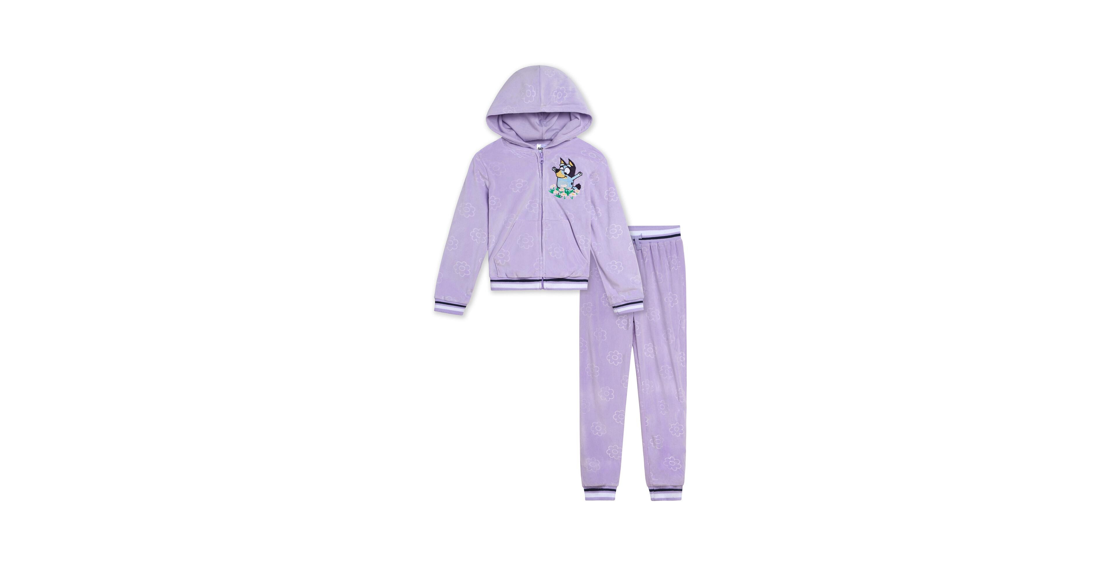 Bluey Toddler Girls Velour Zip Up Hoodie and Jogger Pants Outfit Set
