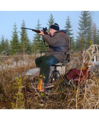 Swivel Hunting Chair with 4 360° Adjustable Legs Folding Silent Swivel Blind Chair Camouflage