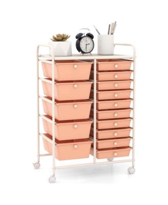 15-Drawer Rolling Storage Cart for Tools, Scrapbook Paper, Office and School Organization