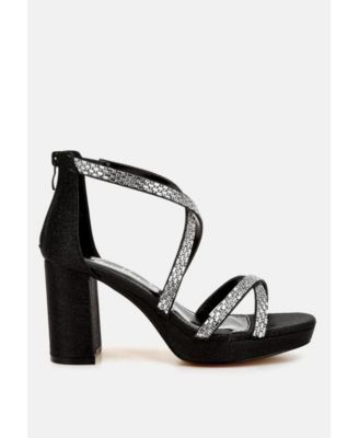 Womens Infatuated Rhinestones Embellished Strappy Sandals