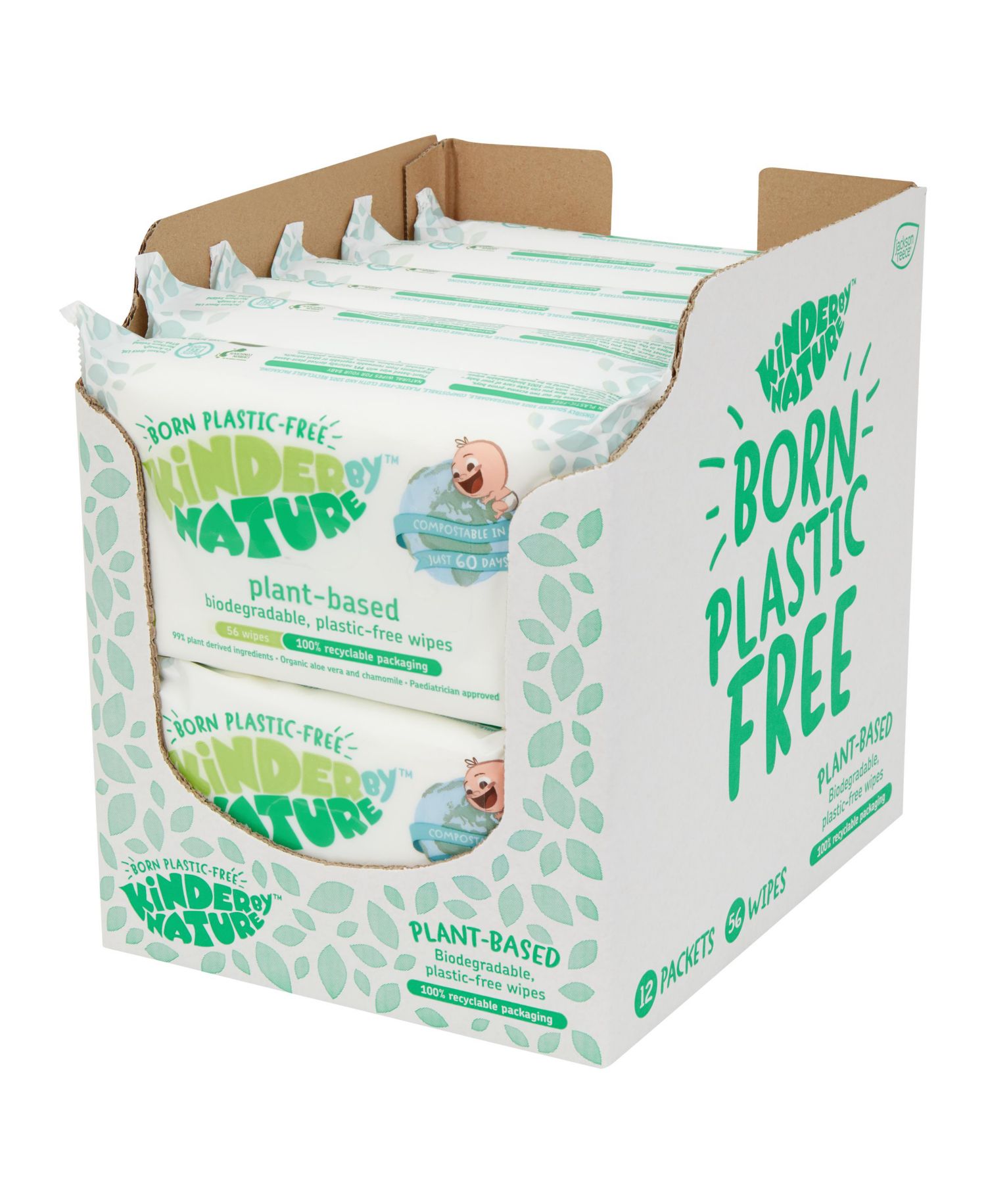 Unisex Plant-Based Baby Wipes - 672 Count (12 packs of 56 wipes)