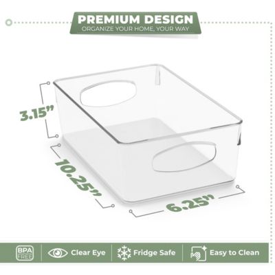 10 Pack Medium Clear Plastic Storage Bins with Handle