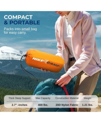 Ultralight Sleeping Pad with Carrying Bag, Compact & Lightweight, Orange