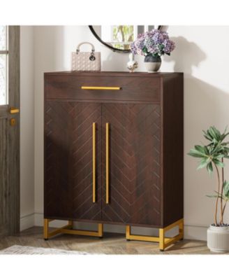 Shoe Cabinet with Doors, 20 Pairs Shoe Storage Cabinet with Drawer for Entryway, Modern Shoe Rack Organizer with Adjustable Shelves