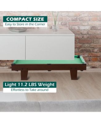36" Mini Tabletop Pool Table, Compact Billiards Game Set w/Accessories for Family Parties & Game Rooms