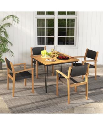 Set of 2 Stackable Outdoor Wicker Dining Chair