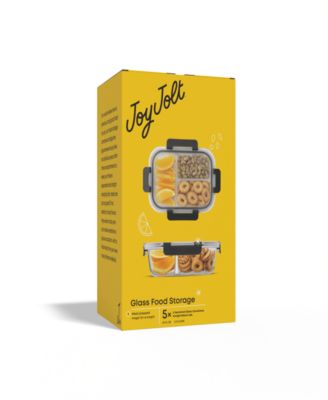 3-Sectional Set of 5 Glass Food Storage Containers