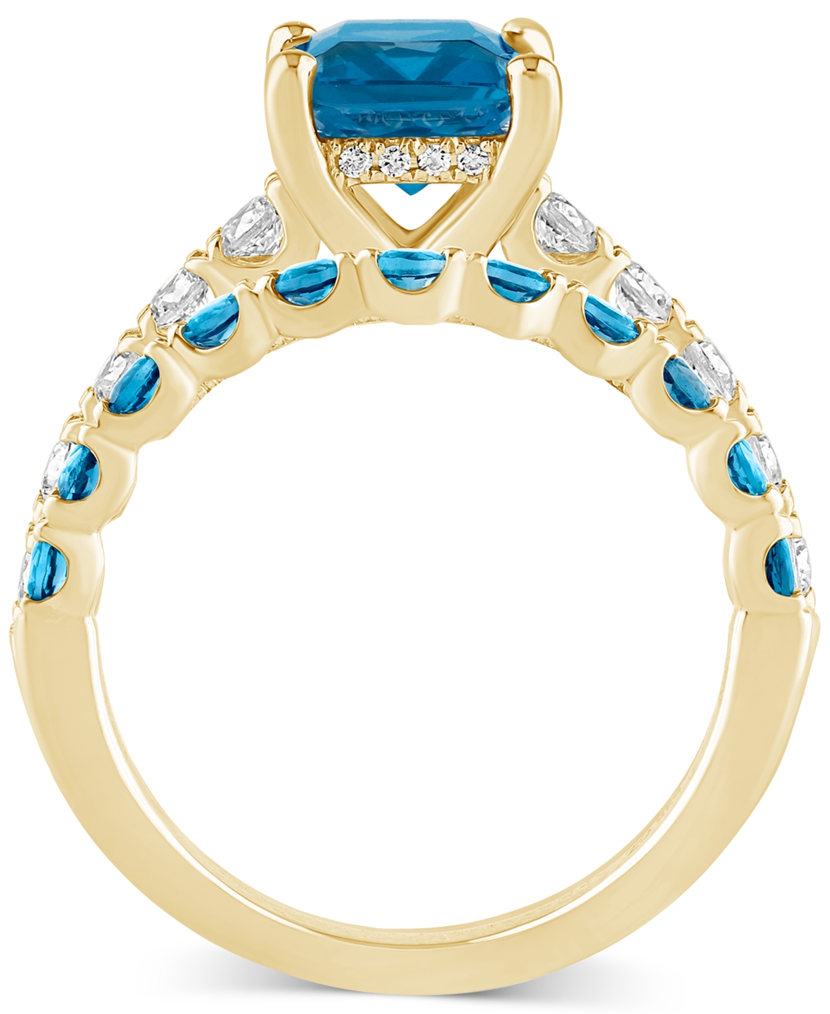 Macy's London Blue Topaz (2-3/4 Ct. T.w.) & Diamond (1/2 Ct. T.w.) Bridal Set In 14k Gold In London Blue Topaz