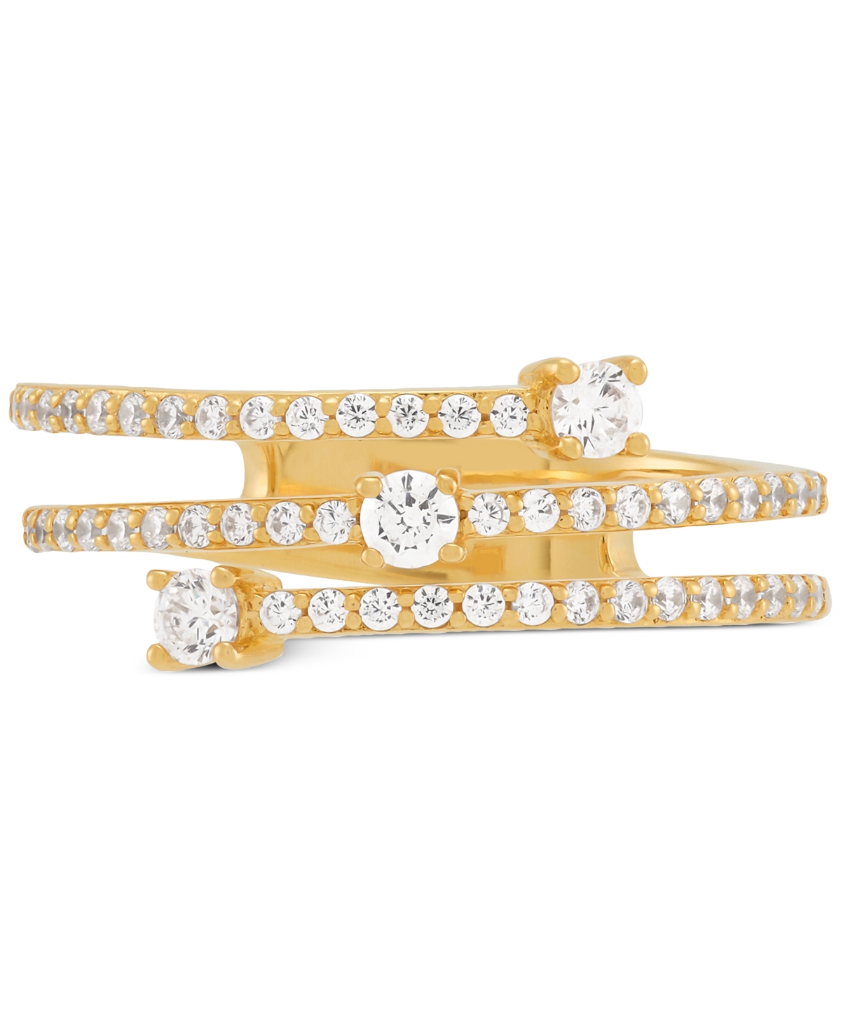 Forever Grown Diamonds Lab Grown Diamond Coil Ring (1/2 ct. t.w.) in 14k Gold-Plated Sterling Silver