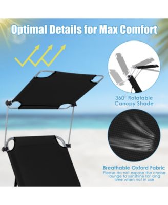 Set of 2 Portable Reclining Chair with 5 Adjustable Positions